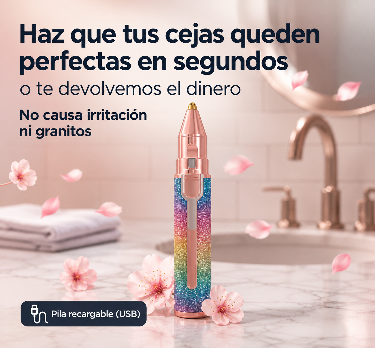 Depiladora facial 2 en 1 | Efecto purpurina
